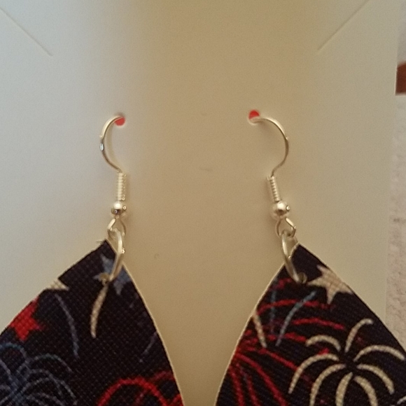 Fireworks Faux Leather Earrings - Picture 2 of 4